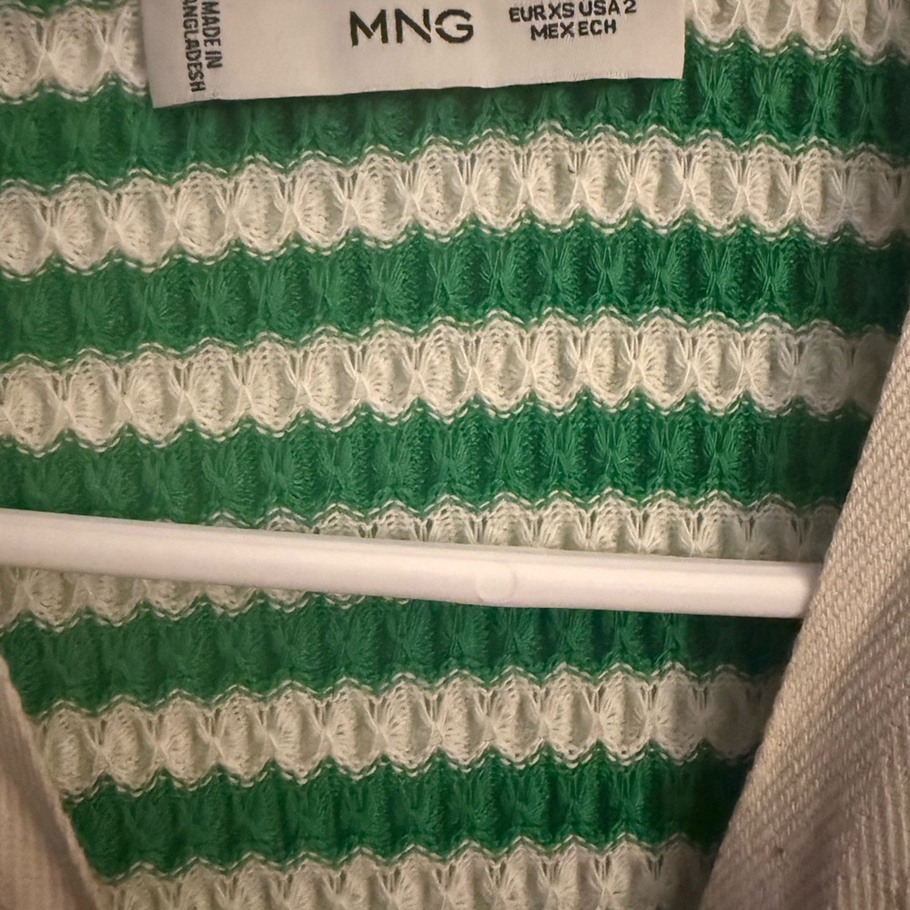 Mango Green and White Striped Knit Dress - Picture 4 of 4